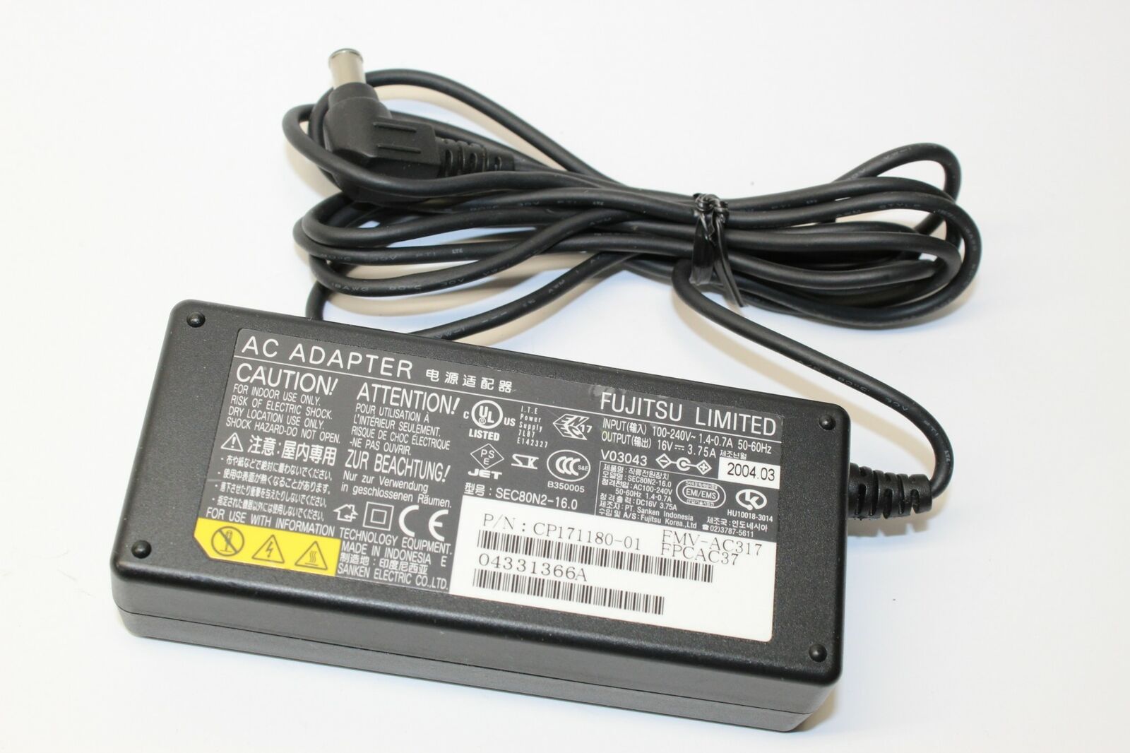 New 16V 3.75A Fujitsu FMV-AC317 Power Supply Ac Adapter New 16V 3.75A Fujitsu FMV-AC317 Power Supply Ac Adapter